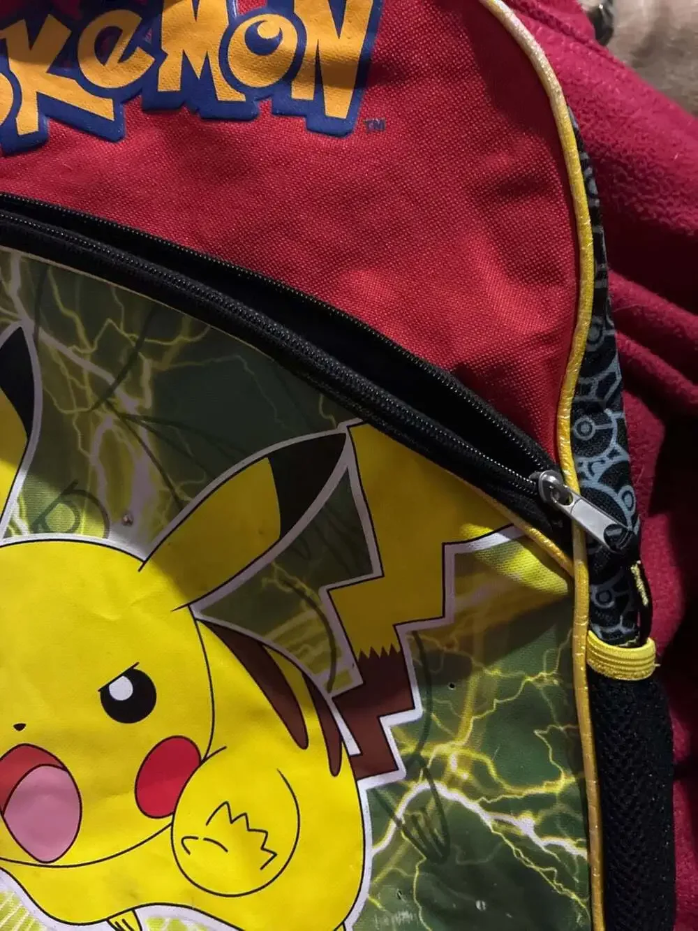 2016 Pokemon Pikachu Kids School Backpack Red and Black